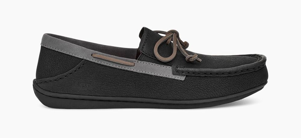 Ugg Karson Ts - Mens Moccasins - Black / Metal - NZ (0537VLHOW)